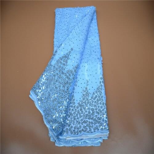 Nigerian Sequins Lace Fabrics High Quality Lace African Net Lace Fabric Wedding French Tulle Lace Material For Women 170912