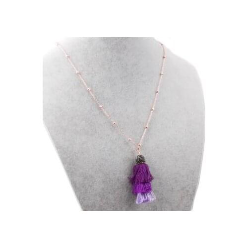 Marcasite Stone Tassel Necklace