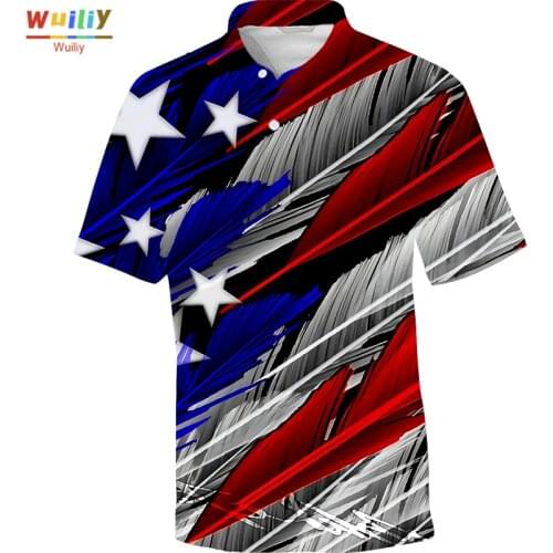 Mens 3D United States Polo Shirts Unisex Casual Novelty National Flag Polo T Shirt For Men and Women Graphic Tees Fashion T-Shi