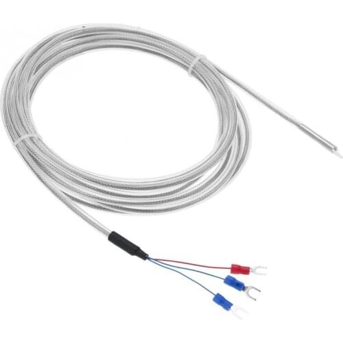PT100 Thermocouple Sensor 0-200 ℃ Range 5m 3 Wire Sensor Thermocouple Wire Waterproof Corrosion Resistance Thermo Couple Tester