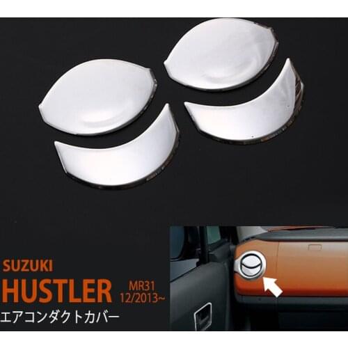 2pcs Car Accessories Interior for SUZUKI HUSTLER MR31 SUS304 Car A/C Vent Adornment Protector Auto Styling Stickers