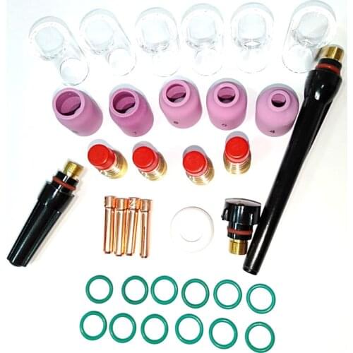 35PCS Pyrex Glass Nozzle Kit For SR17 18 26 Kit Welding Accessories