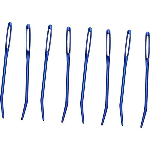 8pcs Aluminium Bent Tip Tapestry Darning Knitting Needles Needlework Crafts