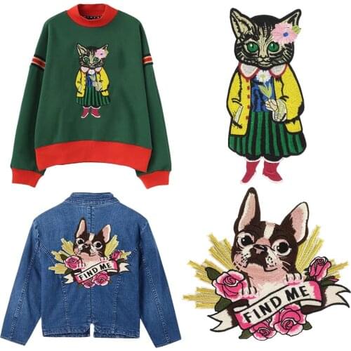 DIY Cat head body Embroidery Patche for clothes Appliques Sew on clothes Patches for clothes Applique
