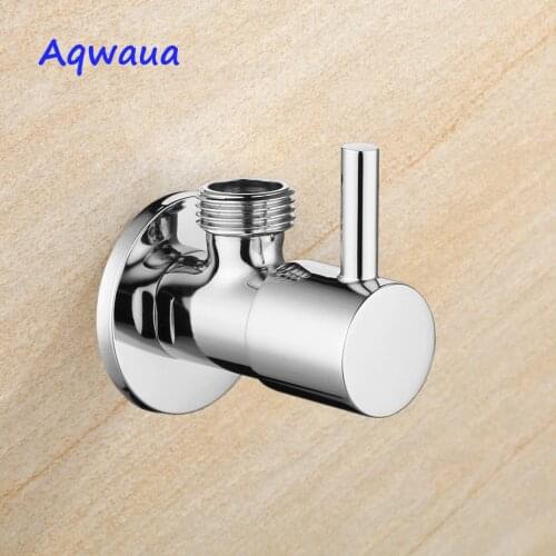 Aqwaua Water Control Valve Faucet Angle Valve Brass Diverter Toilet Valve Control Kitchen Accessories Solid Brass Chrome Plated