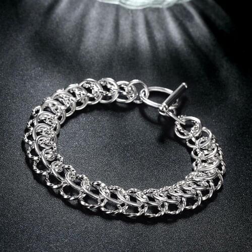 Charm 925 sterling silver Bracelets for women man Beautifully circle chain trend Wedding party Christmas Gifts fashion Jewelry