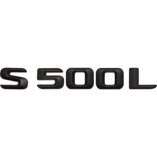 Matt Black " S 500L " Car Trunk Rear Letters Word Badge Emblem Letter Decal Sticker for Mercedes Benz S Class S500L