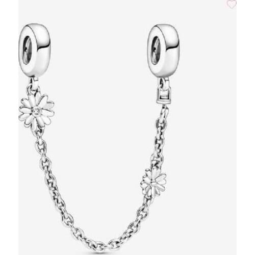 Hot Sale 925 Sterling Silver Safety Chain Charm Bead Fit Original Pandora Bracelets Dangle DIY Jewelry Making CMS2036