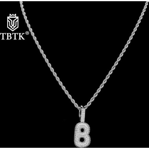 TBTK Hot Sale Custom Logo Mini Bubble Initial Letters Pendant Gold Gift Beautiful Chains Necklace Copper Unisex Classic