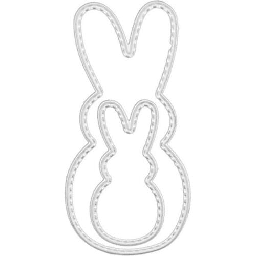 K5DC Easter Rabbit Mother and Child Metal Cutting Dies Stencil Scrapbooking DIY Album Stamp Paper Card Embossing Decor Craft