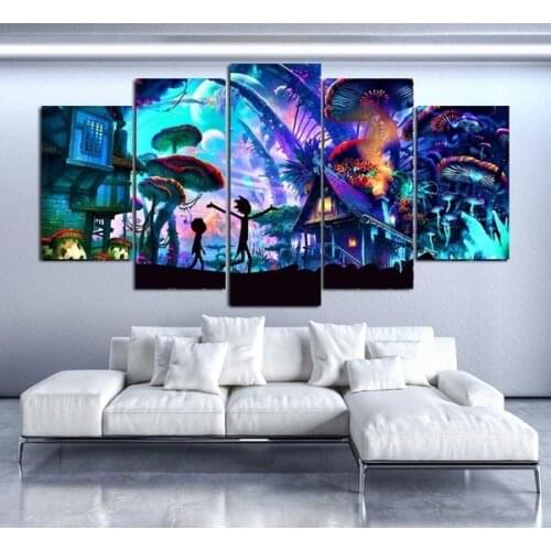 Picture on Loft Wall Canvas Printed Poster Home Decor 5 Pieces Modern Oil Paintings Wall Art Poster Home Decoration Living Room