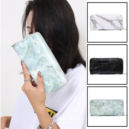 Casual Women Lady Wallets Purses Totes Feminina Marble Patent Leather Clutch Bags Girls Zipper Card Coin Money Holder Pouch Pack