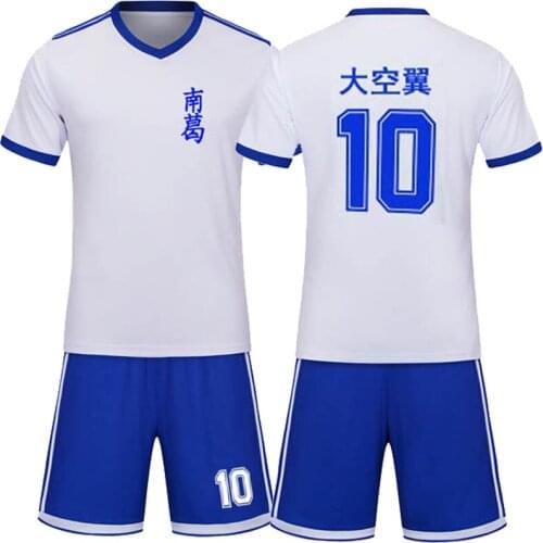 Anime Captain Tsubasa Cosplay Costume No.10 Ozora Tsubasa Football Jersey Top+Shorts Suit Jerseys Halloween For Children Adult