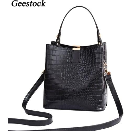 Geestock Fashion Top-Handle Bags Women Shoulder Bag Leather Strap Crossbody Bags Premium Lady School Bags Book
