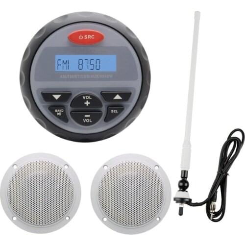Motorcycle Marine Waterproof Bluetooth Audio Radio Car Stere MP3 Player Boat ATV UTV 4 Inch Outdoor Speakers With FM AM Antenna