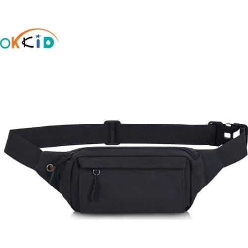 OKKID men mini sport waist bag male outdoor running waist pack key bag 5.8 inch phone bag crossbody travel bagpack chest bag