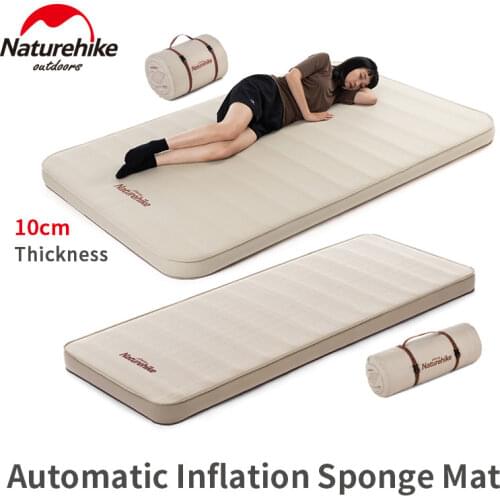 Naturehike Outdoor 10cm Automatic Inflation Pad Thickening Portable Sponge Sleeping Mat/Sheet Travel Dampproof Tent Mat