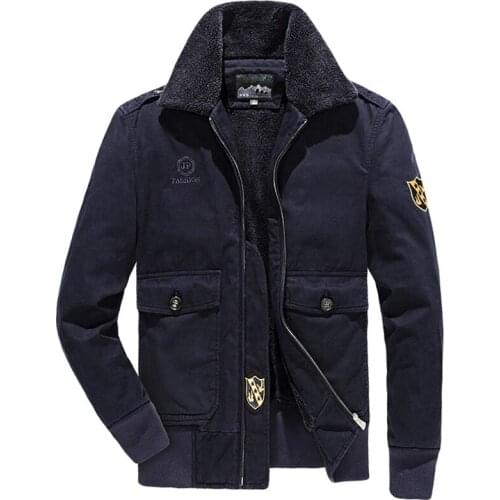 Newest Mens Winter Jacket Men Thicken Wool Fleece Cotton Coat Outwear Windbreaker Streetwear Multi-pocket Cargo Bomber Jacket