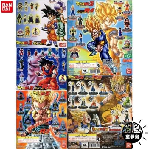 Bandai Genuine Gashapon Toys Dragon Ball Full Color Son Goku Son Gohan Kuririn Trunks Bulma Buu Out-of-print Action Figure Toys