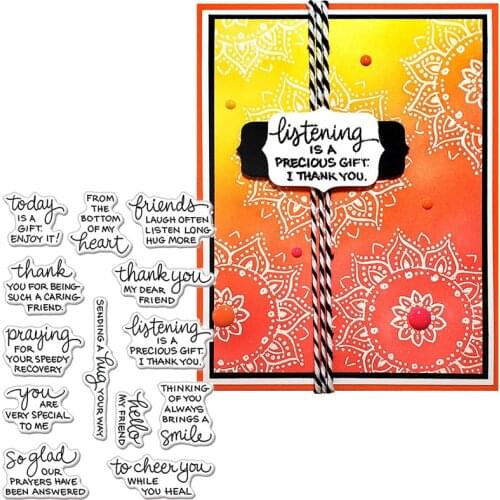 Sending A Hug For You Clear Stamps Phrases Kids Transparent Silicone Stamp 2020