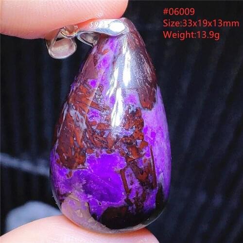 Natural Purple Sugilite Pendant From South Africa Water Drop Rare Women Gift Reiki Healing Jewelry Necklace AAAAA