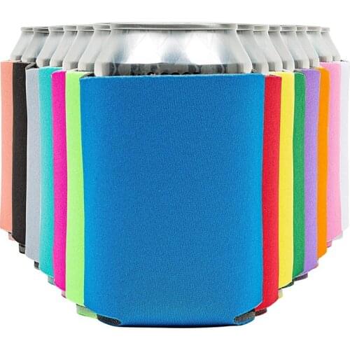 Blank Beer Can Cooler Cover (14 Sticks) Soft Insulated Beer Can Cooling Cover-Htv Friendly Solid Color Can Cover