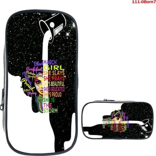 Queen Are Born In Printed Kids Pencil Case 3d Printing Ziper Super Big Capacity Pen Bag Makeup Stationery Pouch School Supplies