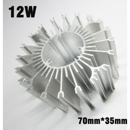 10pcs 12W Heat Sink, D70mm H35mm Aluminum Profile LED Radiator Cooler For 9W 12W 15W 18W LED PCB Radiator DIY Accessories