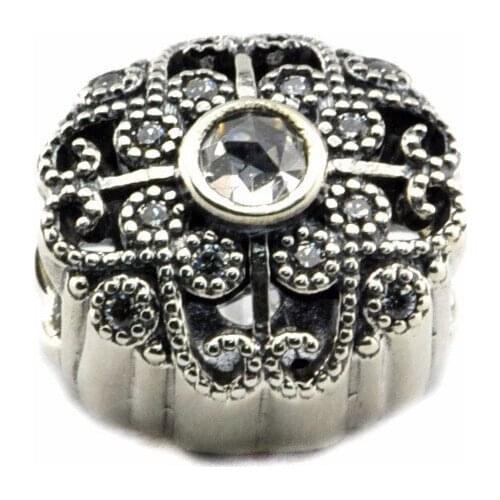 Fairytale Bloom Clear CZ Stone Beads for Silver 925 Original Charms Bracelets Women Crystal Shine Charm Beads for Jewelry Making