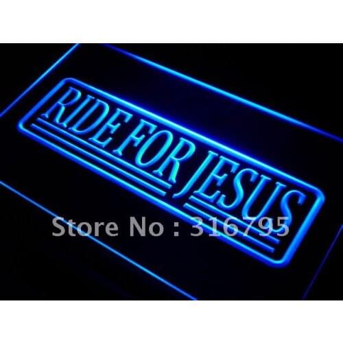 I501 Ride for Jesus Display LED Neon Light Light Signs On/Off Switch 20+ Colors 5 Sizes