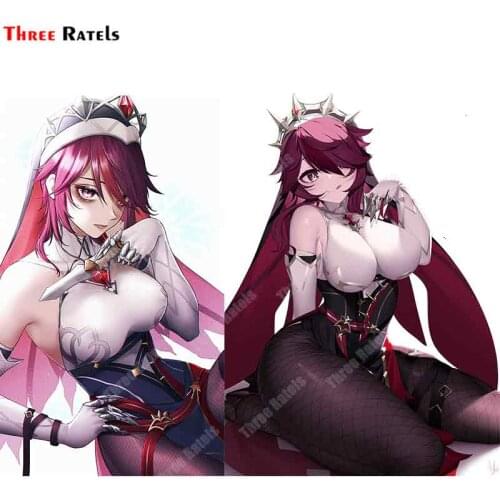 Three Ratels A784 Rosaria Genshin Impact Car Stickers And Decals Anime Waterproof Protected Auto Accessories Decor