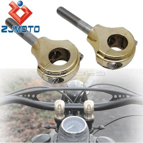Solid Brass Old School 1.5" Handlebar Riser Heavy Duty 1" 25mm Bar Mounting Clamp Universal For Harley Bobber Chopper Cafe Racer