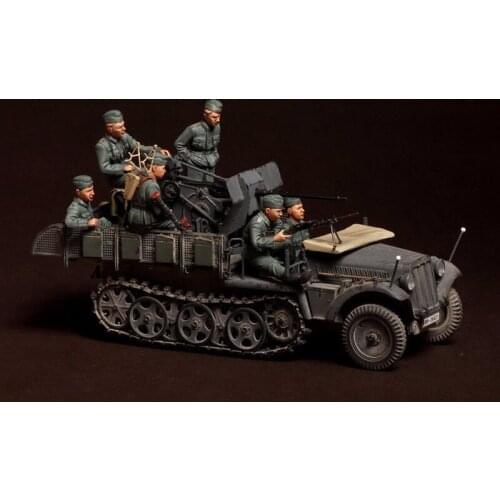 1/35 Resin Model Building Kit Figure Crew for Sd.Kfz.104 fur 2cm FlaK 30 (not including armored vehicles)