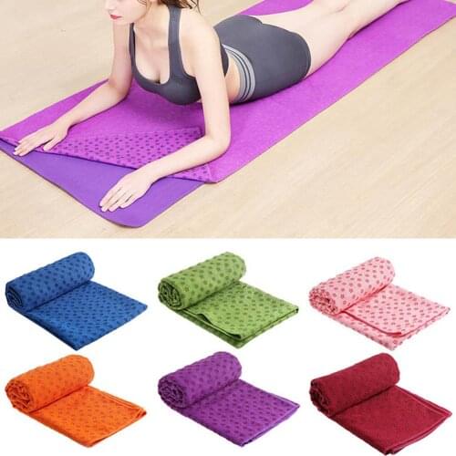 183cm*63cm Non-Slip Yoga Mat Cover Towel Anti-Skid Microfiber Yoga Mat Blanket Sports Travel Fitness Pilates Exercise Cover