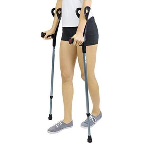 2Pcs Adjustable Collapsible Walking Forearm Crutches With Ergonomic Grips