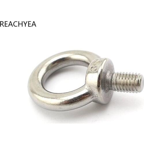 200PCS/LOT) 304 Stainless Steel Metric Thread M4 Lifting Bolt Eye Hook nuts Shouldered Lifting Screw eye ring Bolts