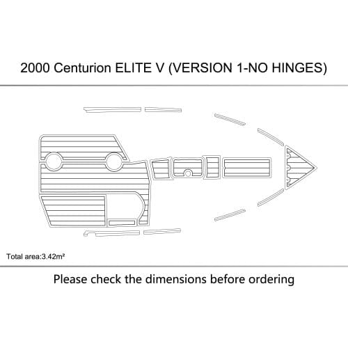 2000 Centurion ELITE V (VERSION 1-NO HINGES) cockpit 6mm EVA Non-slip mat fAUX TEAK FLOOR CARPET MAT