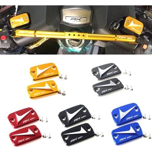 2018 New LOGO (AK550) One Pair Motorcycle CNC Front Brake Fluid Reservoir Cover Cap For KYMCO AK550 AK 550 2017-2018