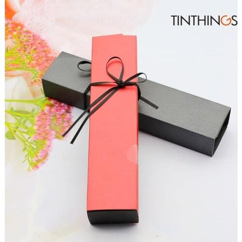 50PCS Gift Box Chocolate Packing Wedding Favors Paper Gift Box Candy Red Black Packaging Chocolate Ribbon Sticker Valentine