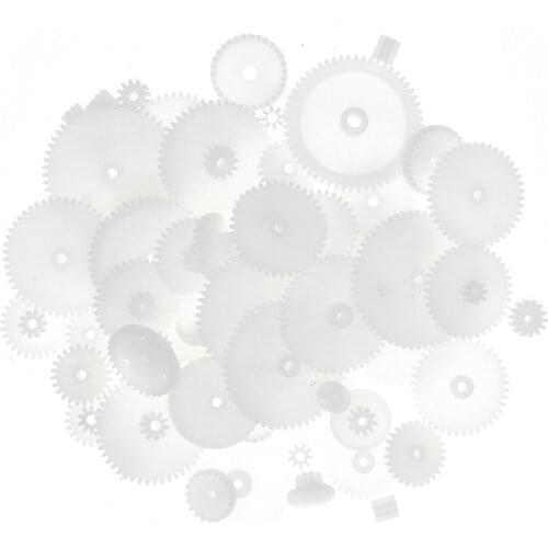 58pcs/bag J293Y Plastic 0.5 Module Gears White Micro DC Motor Toys Gears DIY Combination Parts