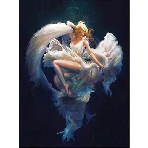 Angel Butterfly DIY Embroidery 11CT Cross Stitch Kits Needlework Craft Set Cotton Thread Printed Canvas Home Wholesale