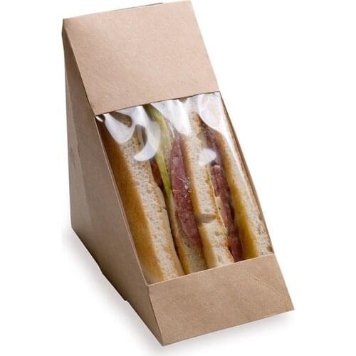 Free Shipping - 10/Pack, Restaurants Catering Supplies 12.2*5.5CM Sandwiches Container Kraft Paper Take Out Food Lunch Box
