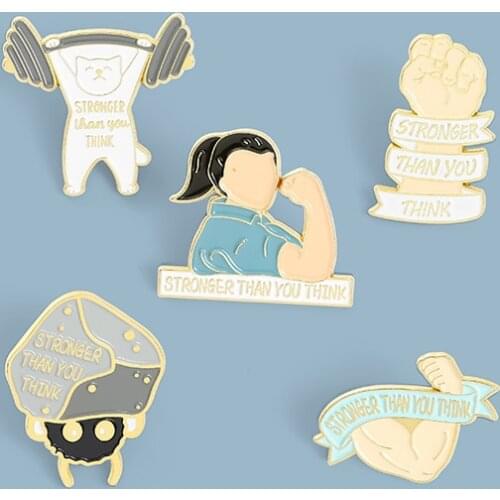 New Simple Ribbon Letter Brooch Creative Fist Sports Series Alloy Brooch