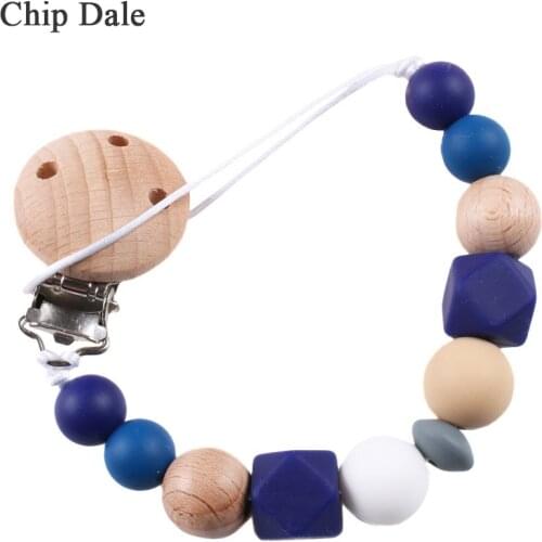 Chip Dale Baby Pacifier Chain Baby Silicone Pacifier Teether Anti-drop Chain Silicone Teething Beads Holder Baby Shower Gifts