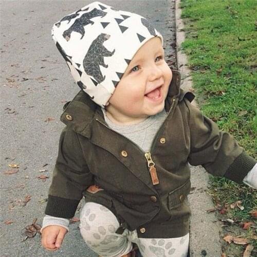 Baby Cap Cartoon Animal Double Printting Cotton Knit Beanie Hats For Toddler Boy Girls Spring Autumn Winter Headwear
