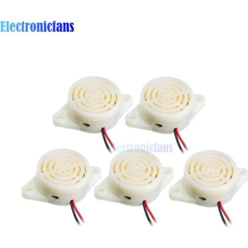 5pcs 95DB Alarm High-decibel 3-24V 12V Electronic Buzzer Beep Alarm Intermittent Continuous Beep for Arduino SFM-27