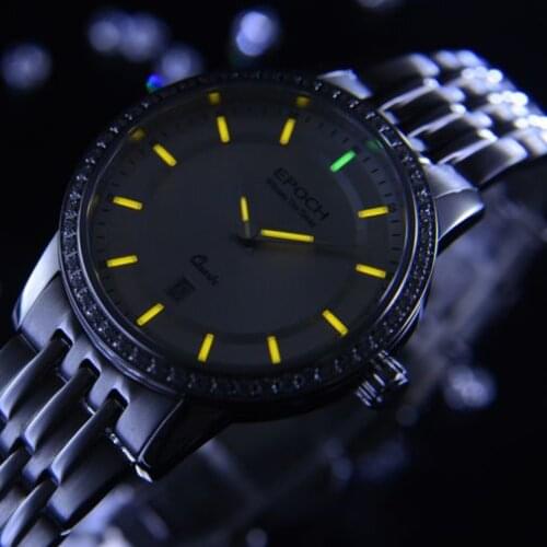 EPOCH Women Tritium Light T25 Watch Quartz Luminous Waterproof 50m Girl Dress Rhinestone Watch