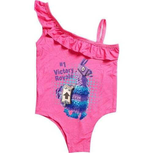 Fortnite Girls Swimsuit One Piece Child Summer Swimwear Kids Pink Beach Bathing Suit Cute Catoon Anime Figure Print 2-10Y 2021