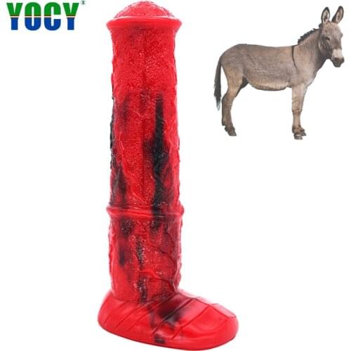 YOCY giant dildo silicone red black dildos animal donkey fake big penis sex toys for women masturbation butt plug gay sex dick