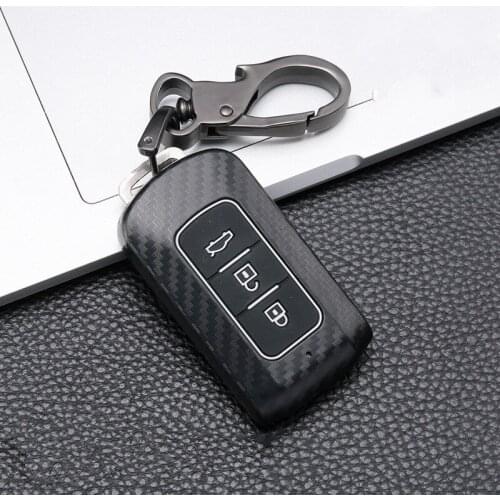 Carbon silicone car key case cover set for MITSUBISHI OUTLANDER Lancer EX ASX colt Grandis Pajero sport Remote key protection